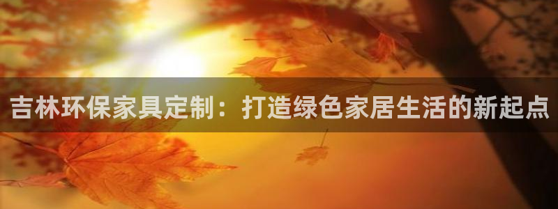 杏耀登陆线路：吉林环保家具定制：打造绿色家居生活的新起点